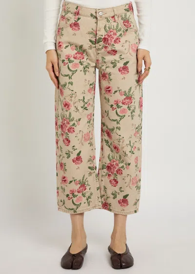 Free People We The Free Deep Trance Mid Rise Printed Jeans In Wallpaper In Multi