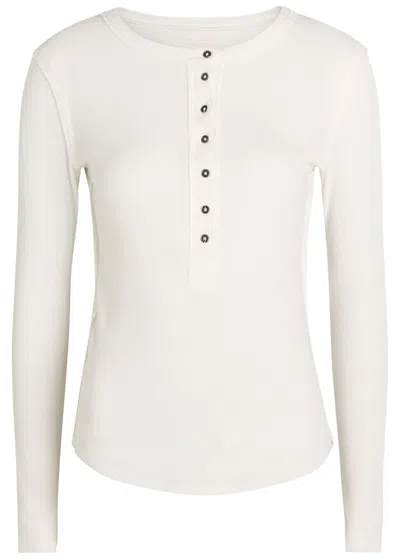 Free People Jamie Henley Ribbed Stretch-cotton Top In White