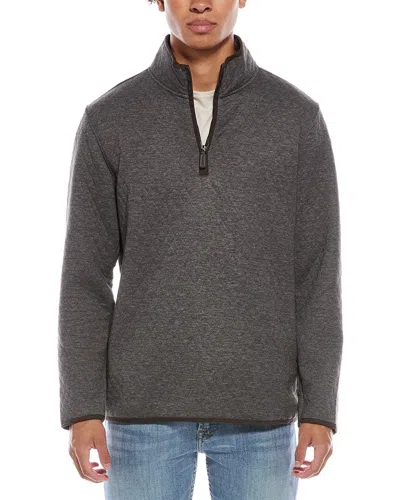 Tailorbyrd Quilted Suede-trim 1/4-zip Pullover In Animal Print