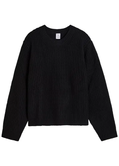 Won Hundred Bentley Ribbed Wool-blend Jumper In Black