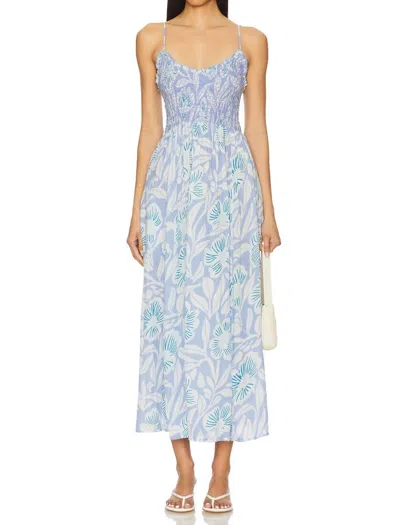Free People Sweet Nothings Floral Print Sleeveless Maxi Sundress In Blue