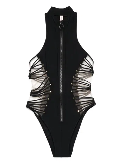 Agent Provocateur Black One-piece Swimsuit With Strappy Cutouts In Black