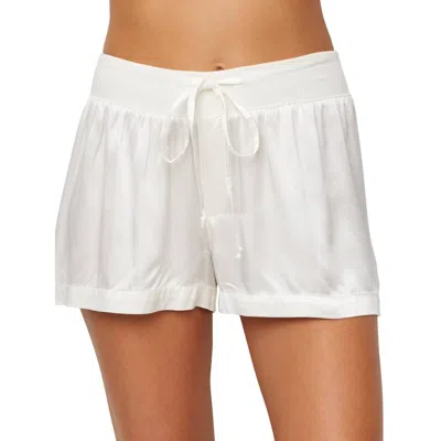 Pj Harlow Mikel Satin Boxer Short With Draw String In Eggnog In White