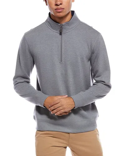 Tailorbyrd French Rib 1/4-zip Mock Neck Pullover In Gray