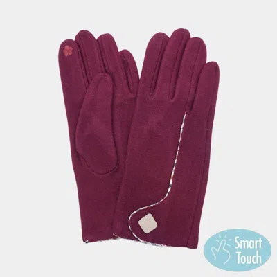 Fashnzfab Contrast Stitch Accent Smart Touch Gloves In Purple