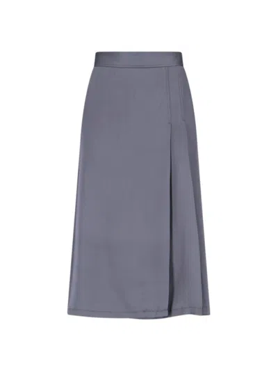 Aspesi Tailored Grey Skirt With Minimalist Aesthetic In Blue