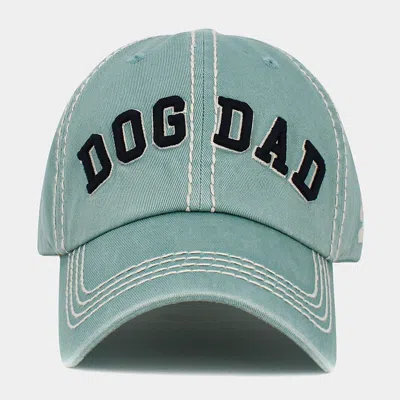 Fashnzfab Dog Dad Message Vintage Baseball Cap In Blue
