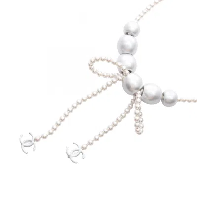 Pre-owned Chanel Ivory Stainless Steel Necklace () In Multi