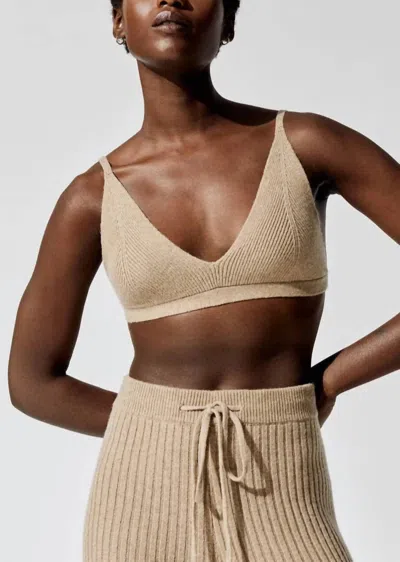 Ona By Yoon Chung Luna Sweater Bralette In Oatmeal In Animal Print