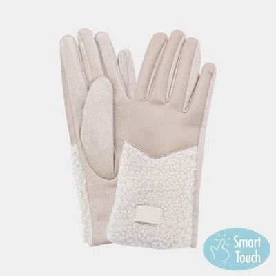 Fashnzfab Fleece Insert Smart Touch Gloves In Neutral