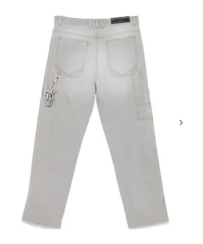 Darkpark John Chain Adorned Worker Jeans In Gray