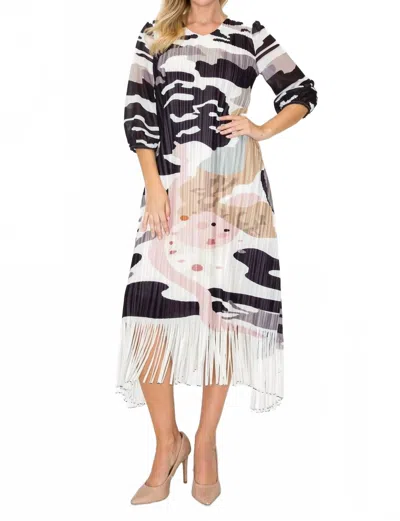 Joh Janessa Pleated Fringe Dress In Multi In Multi