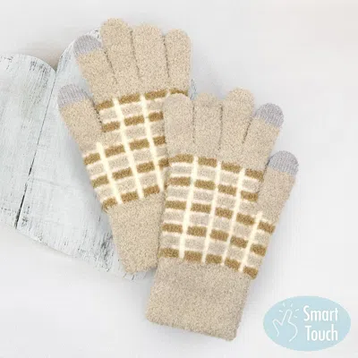 Fashnzfab Cozy Colorblocked Smart Touch Gloves In Brown