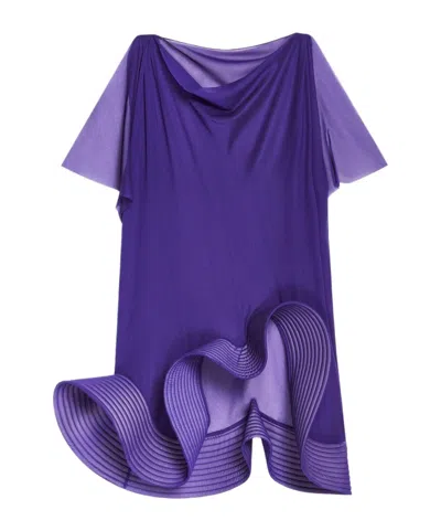 Dries Van Noten Sculpted Ruffled Top In Purple