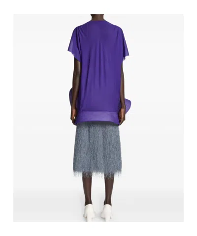 Dries Van Noten Sculpted Ruffled Top In Purple