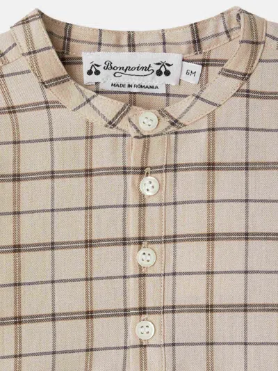 Bonpoint Polisson Check Shirt In Neutral