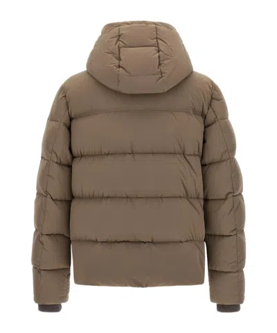 Moorer Cappuccino Nylon Blend Alarick Down Jacket In Brown