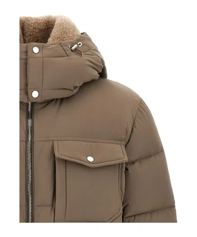 Moorer Cappuccino Nylon Blend Alarick Down Jacket In Brown
