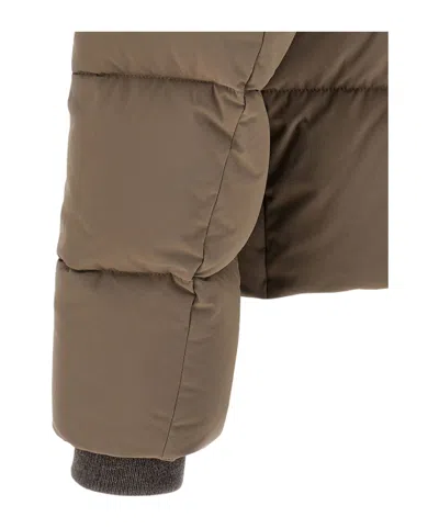 Moorer Cappuccino Nylon Blend Alarick Down Jacket In Brown