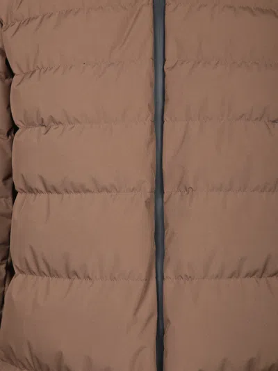 Herno 2 Layer Hooded Down Jacket In Brown