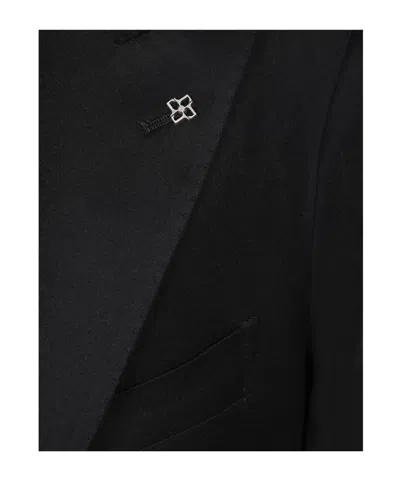 Tagliatore Long-sleeved Suit Jacket In Black