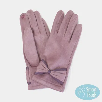 Fashnzfab Ribbon Smart Touch Gloves In Purple