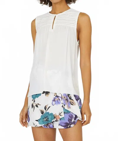 Current Air Tina Yoke Detail Tank In White In Multi