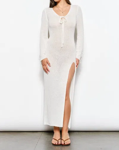 Pretty Garbage Knit Maxi Coverup Dress In Off-white In Multi