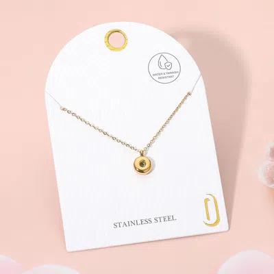 Fashnzfab -o- Stainless Steel Monogram Pendant Necklace - Gold, ~o~ In Gold