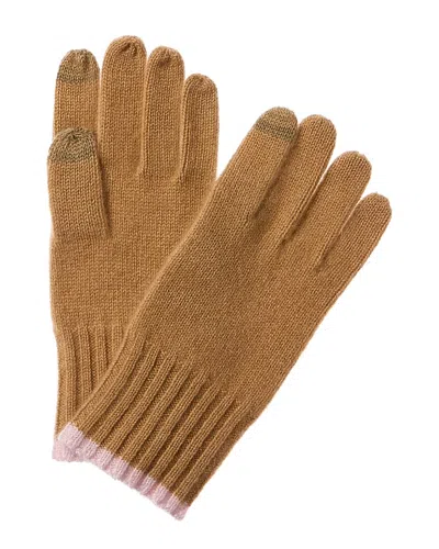 Phenix Jersey Tipped Cashmere Tech Gloves In Brown