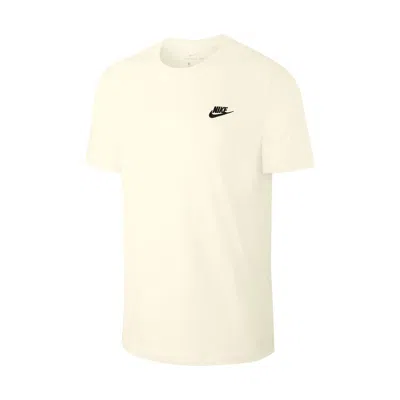 Nike Mens  Sportswear Club T Shirt_sail/black In White