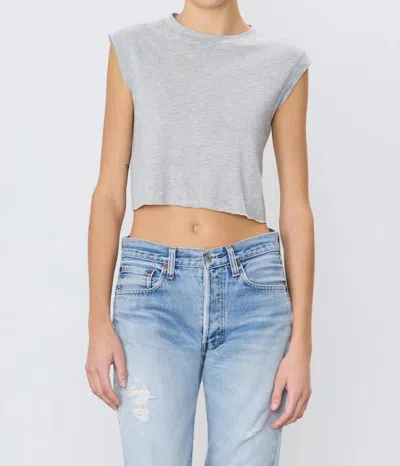 Éterne Cropped Muscle Tank In Heather Grey In Gray