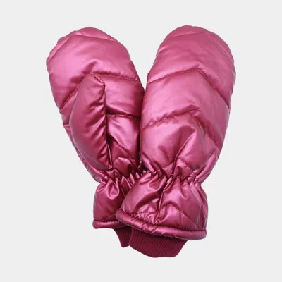 Fashnzfab Shiny Puffer Mitten Gloves In White