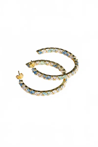 Native Gem Women's Mare Hoops Earrings In Oceans In Gold