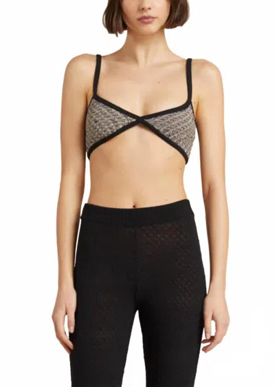 Bec & Bridge Valentina Knit Brallette In Black/oat In Black