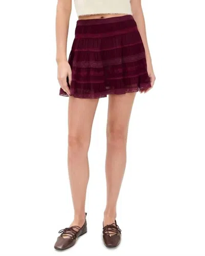Loveshackfancy Fleetta Skirt In Rich Maroon In Burgundy