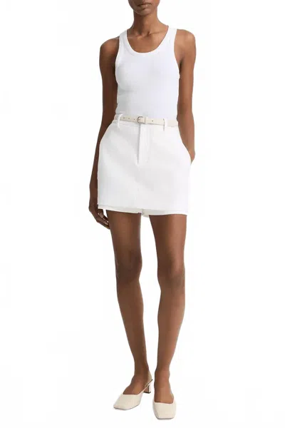 Vince Tailored Italian Cotton Skort In Optic White In White