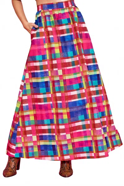 Alden Adair Daphne Skirt In Circus Plaid In Pink