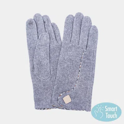 Fashnzfab Contrast Stitch Accent Smart Touch Gloves In Blue