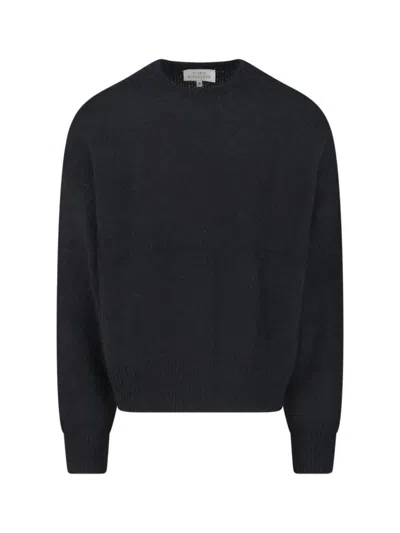 Studio Nicholson Minimalist Black Sweater With Round Neckline And Timeless Appeal In Black