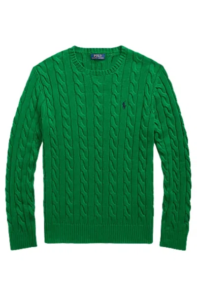 Polo Ralph Lauren Textured Cable Knit Sweater In Green