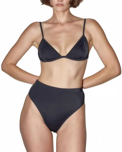 Nu Swim Super-hi Bikini Bottom In Black In Black