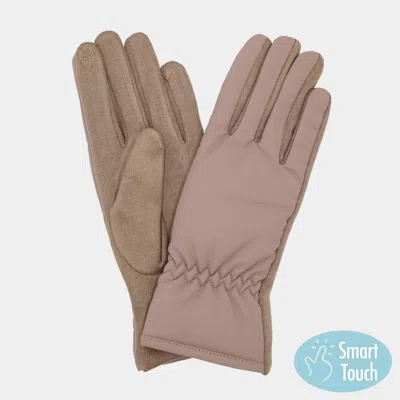 Fashnzfab Shirred Wrist Smart Touch Winter Gloves In Gray