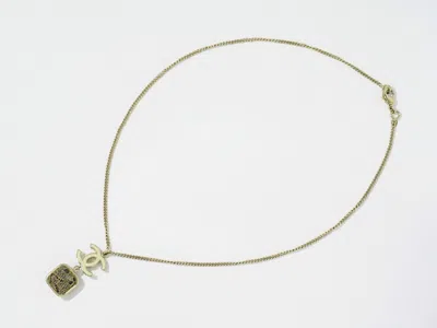 Pre-owned Chanel Vintage Cc Pendant Necklace Metal _plated Jewelry () In Gold