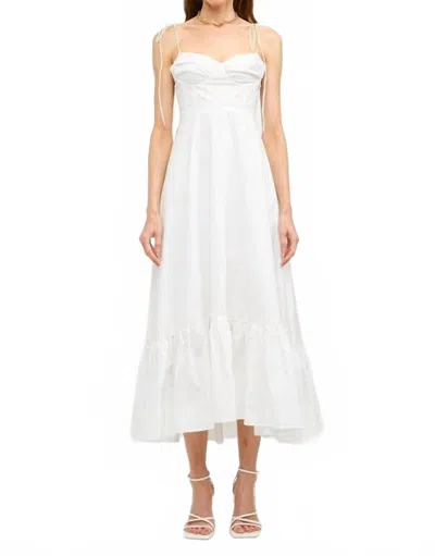 Sofie The Label Tie Strap Midi Dress In Off White In White