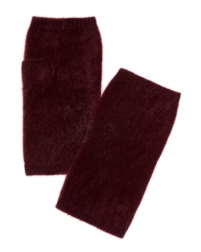 Amicale Cashmere Brushed Cashmere Armwarmers In Red