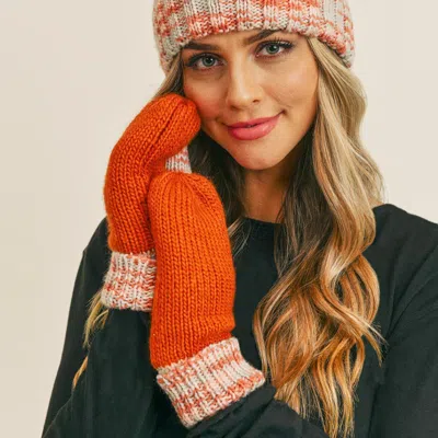 Fashnzfab Multi Color Cuff Gloves In Orange