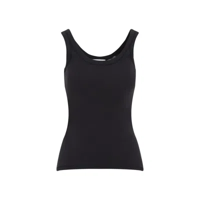 Lemaire Ribbed Tank Top In Sophisticated Grey In Black