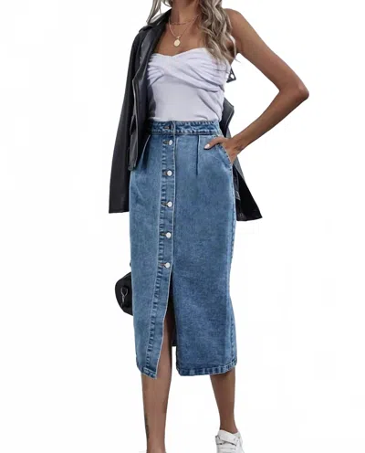 Wholesalesir Women's High-waisted Denim Skirt In Blue In Blue