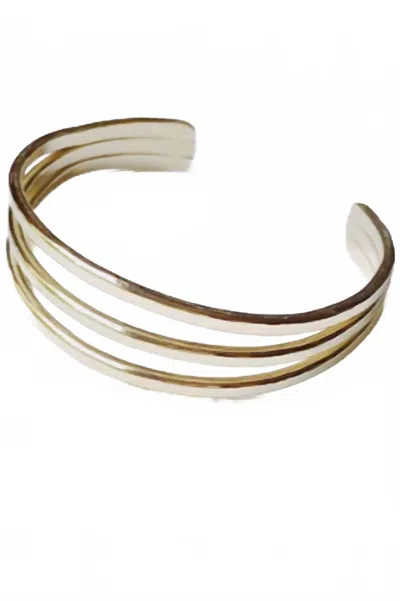 Mckinley Mizar Women's Three Layered Cuff Bracelet In Gold In Gold